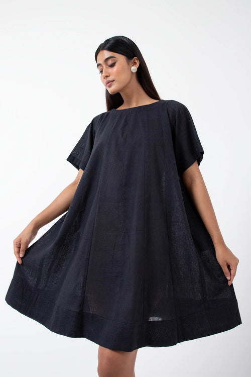 Inkriti "Zero-Waste" Handloom Kala Cotton Dress - Black