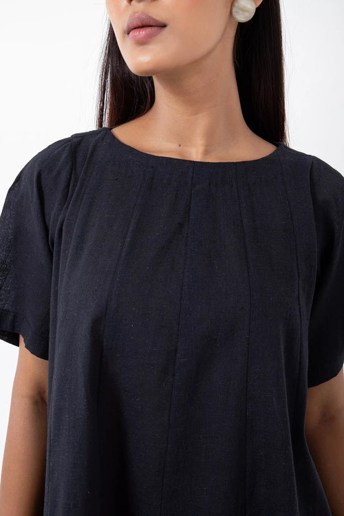 Inkriti "Zero-Waste" Handloom Kala Cotton Dress - Black