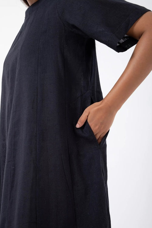 Inkriti "Zero-Waste" Handloom Kala Cotton Dress - Black