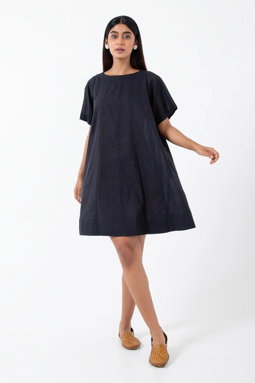 Inkriti "Zero-Waste" Handloom Kala Cotton Dress - Black