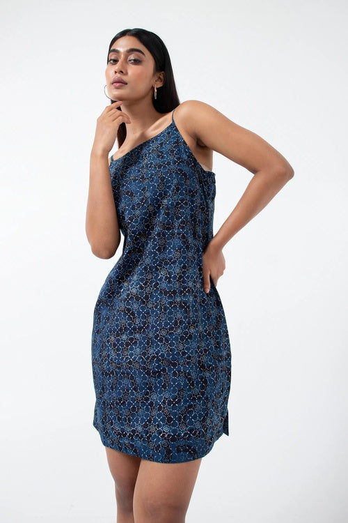 Inkriti "Summer" Block Printed Organic Cotton Dress - Brushstroked