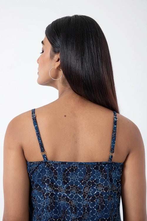 Inkriti "Summer" Block Printed Organic Cotton Dress - Brushstroked