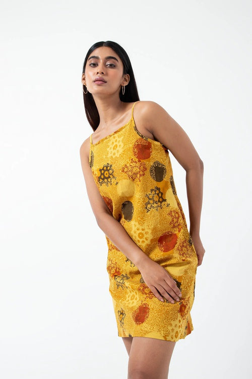 Inkriti "Summer" Block Printed Organic Cotton Dress - Sunshine