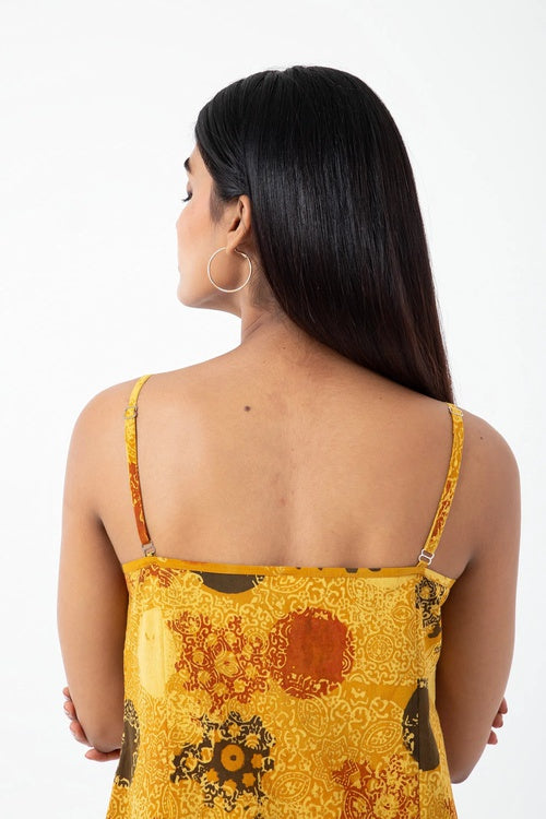 Inkriti "Summer" Block Printed Organic Cotton Dress - Sunshine