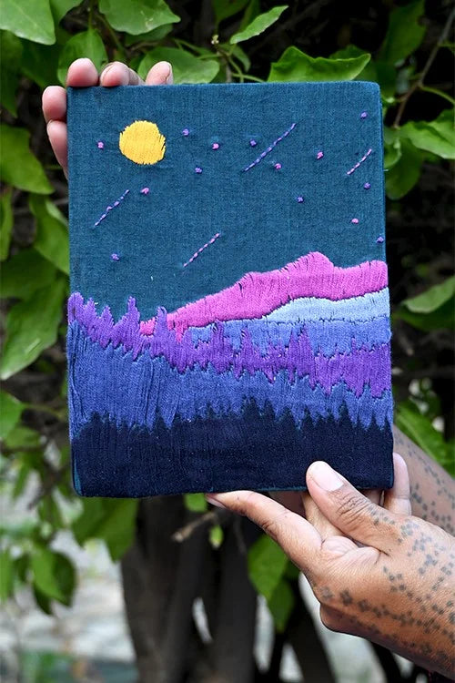 Okhai 'Mini Landscape' Hand Embroidered Diary
