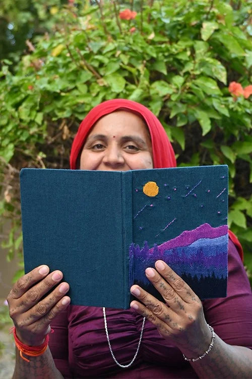 Okhai 'Mini Landscape' Hand Embroidered Diary