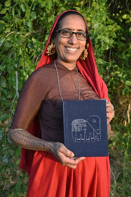 Okhai 'Ele-Poo' Hand Embroidered Applique Mirror Work Diary