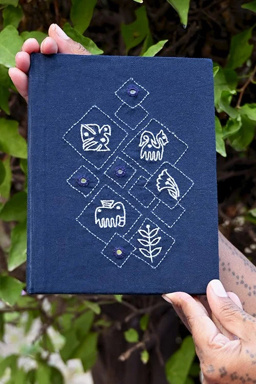 Okhai 'Reimagined' Hand Embroidered Applique Mirror Work Diary