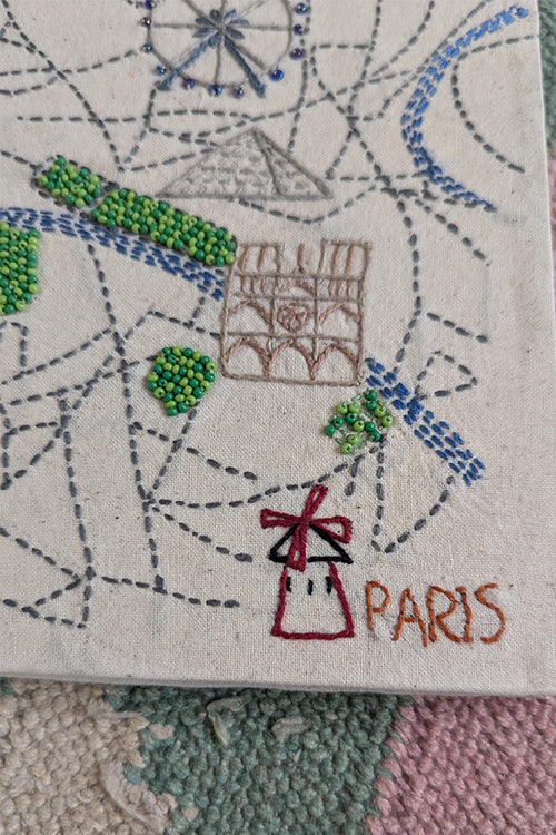 Okhai "Paris" Hand embroidery and Beadwork Off-White Diary