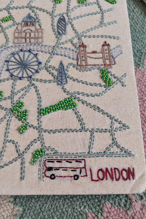 Okhai "London" Hand embroidery and Beadwork Off-White Diary