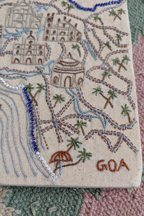 Okhai "Goa" Hand embroidery and Beadwork Off-White Diary