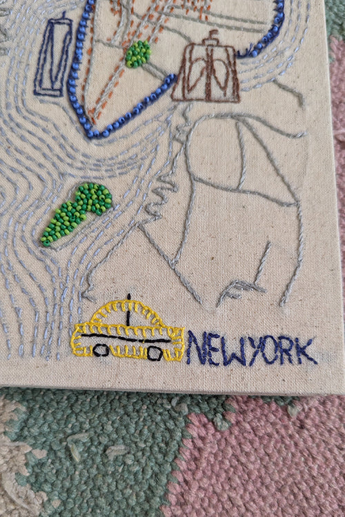 Okhai "New York" Hand embroidery and Beadwork Off-White Diary