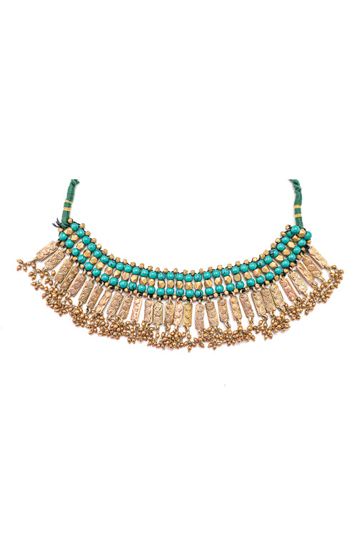 Miharu Aria Brass Beaded Necklace