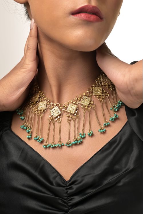 Miharu  Elysia Turquoise Beaded Necklace