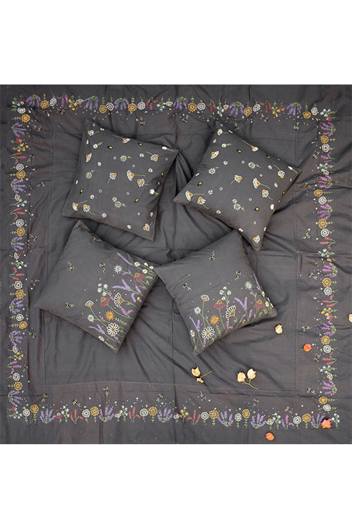 Okhai 'Flower Garden' Hand Embroidered Pure Cotton Bedcover
