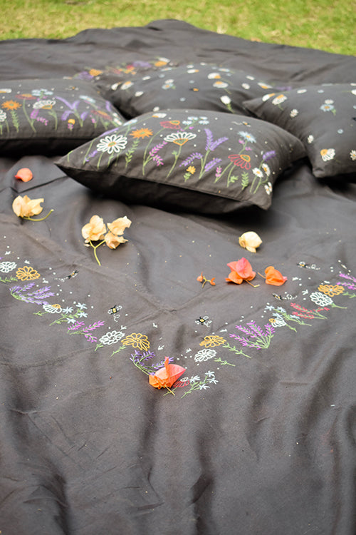 Okhai 'Flower Garden' Hand Embroidered Pure Cotton Bedcover
