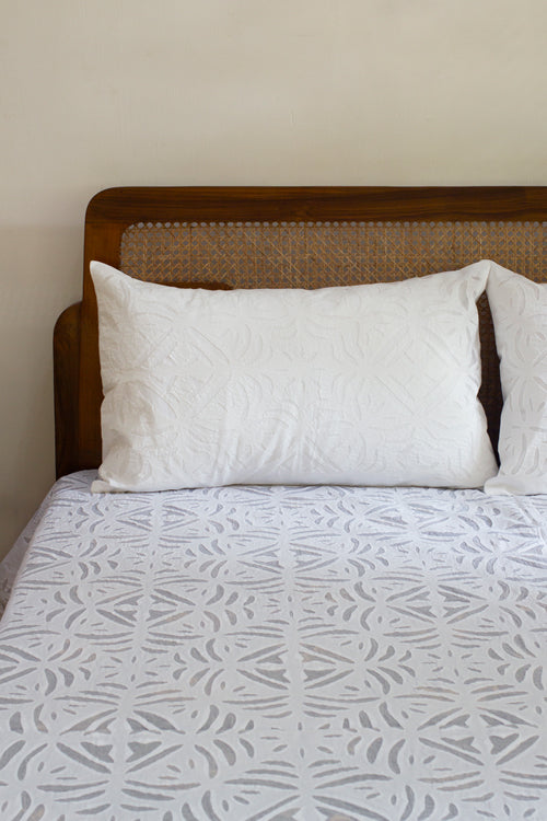Okhai 'Mosaic' Pure Cotton Applique Work Bed Cover without Pillow