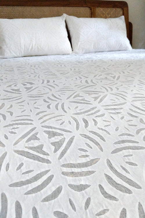Okhai 'Mosaic' Pure Cotton Applique Work Bed Cover without Pillow