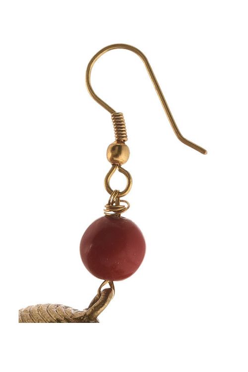Miharu Red Gold  Dokra Jhumki Earrings