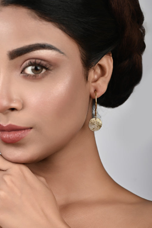 Miharu Dhokra Half Round Dangler