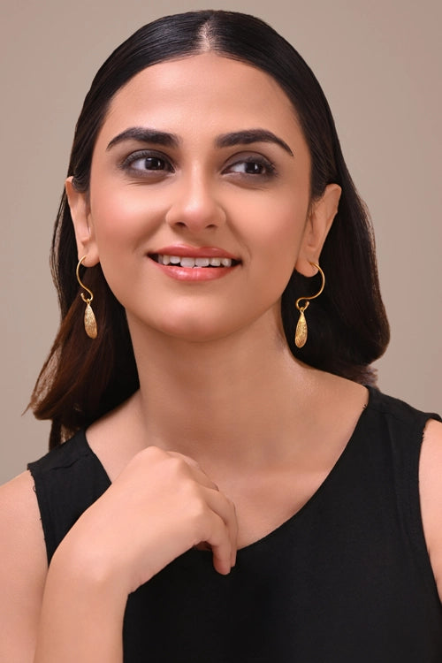 Miharu Noor Dokra Teardrop Earrings