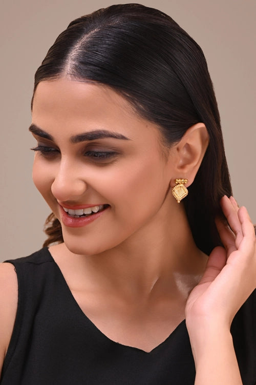 Miharu Tavishi Brass Stud Drops