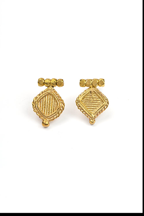 Miharu Tavishi Brass Stud Drops