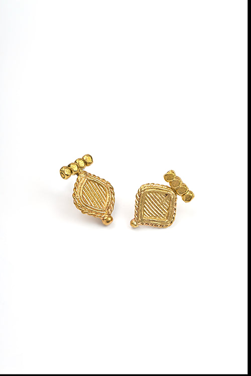 Miharu Tavishi Brass Stud Drops