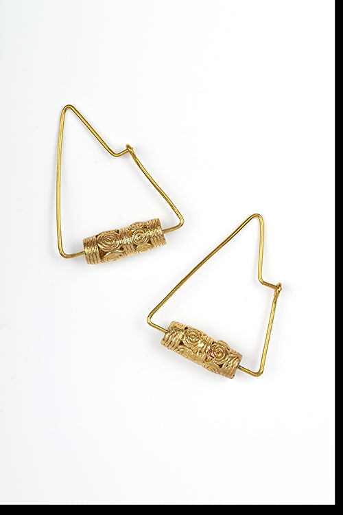 Miharu Inaya Dokra Triangle Hoops