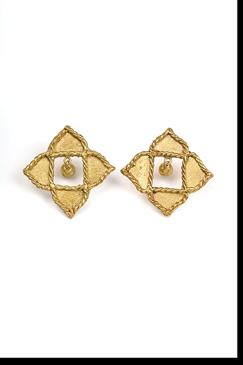 Miharu Dhokra Rhombus Charm Earring