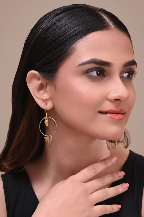 Miharu Prisha Golden Dhokra Earrings