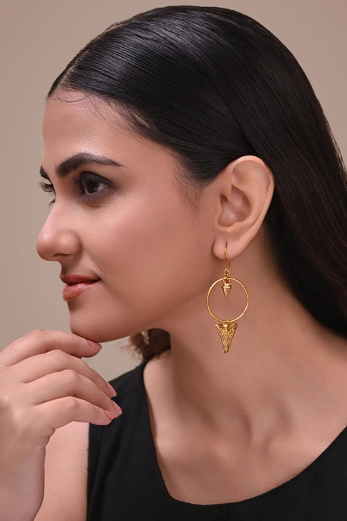 Miharu Prisha Golden Dhokra Earrings