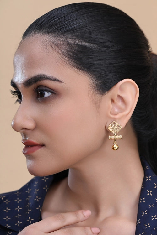 Miharu Rajvika Heritage Dokra Earrings