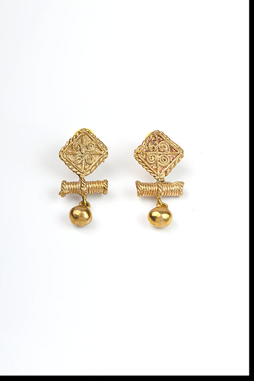 Miharu Rajvika Heritage Dokra Earrings