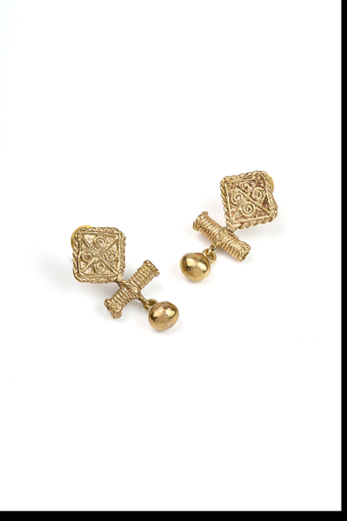 Miharu Rajvika Heritage Dokra Earrings