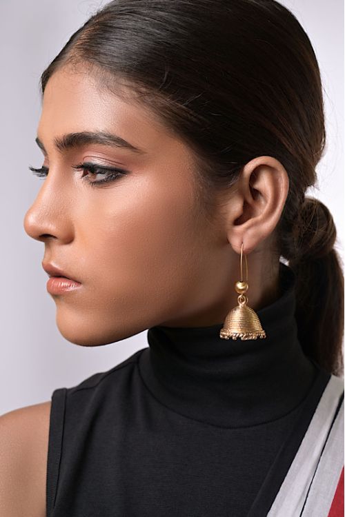 Miharu Brass Jhumka Earrings