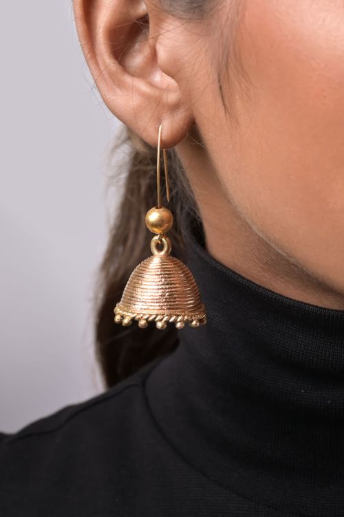 Miharu Brass Jhumka Earrings