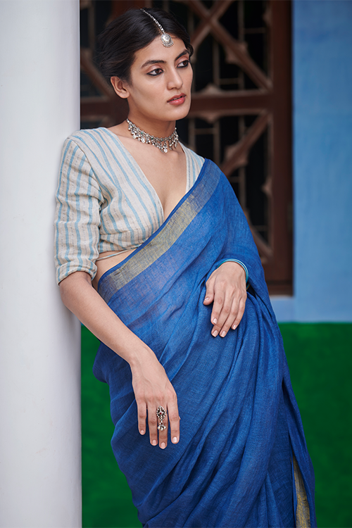 Dressfolk Binodini Linen Saree