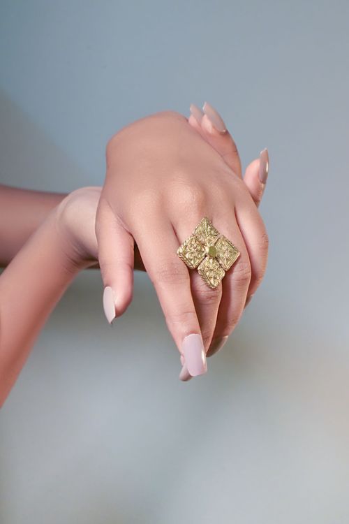 Miharu Square Cocktail Ring