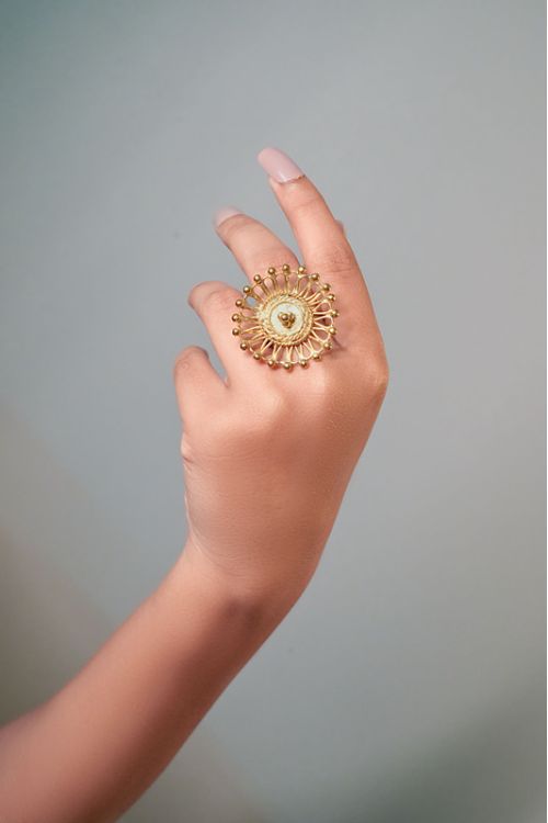 Fine Cocktail Ring in Gold Plated Silver, Crafted With Traditional  Indian/pakistani Jadau Technique - Etsy