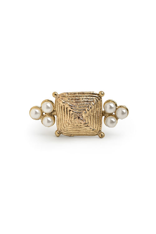 Miharu Dhokra Square Adjustable Finger Rings