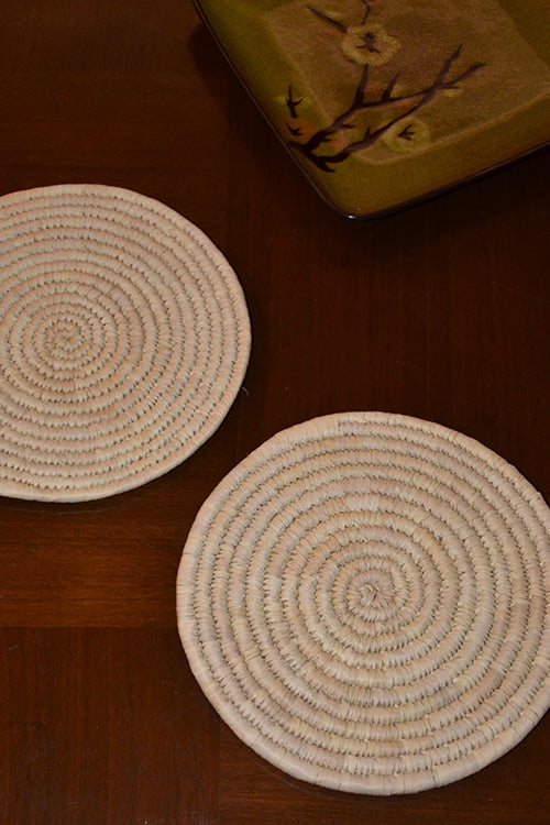 Dharini Madurkathi & Sabai Tassels Dining Set Ivory