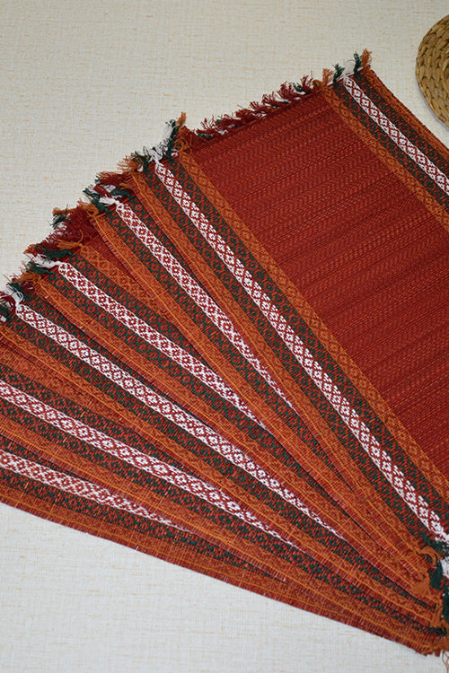 Dharini Madurkathi & Sabai Tassels Dining Set Maroon