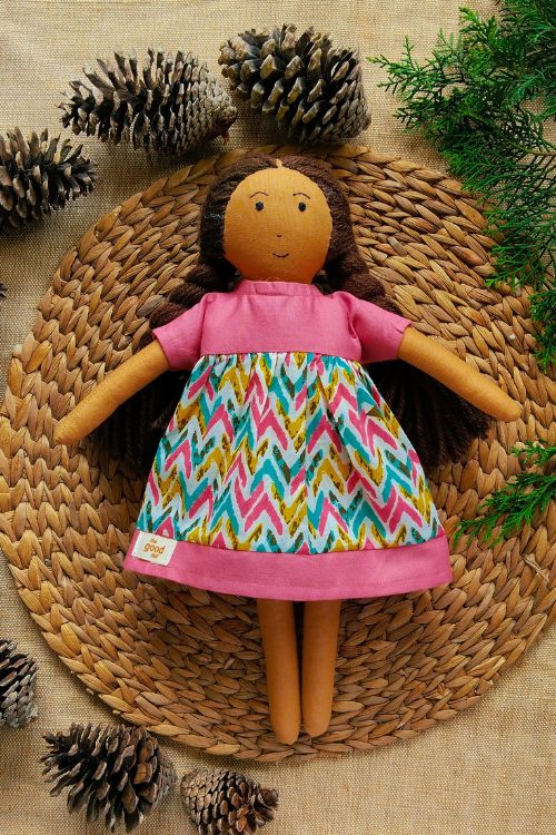 The Good Doll,  Single Doll, Nilah High Waist Dress - Box, Cotton Fabric Toy