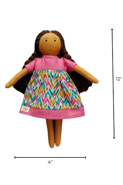 The Good Doll,  Single Doll, Nilah High Waist Dress - Box, Cotton Fabric Toy
