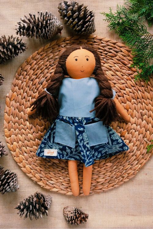 The Good Doll,  Single Doll, Nilah Low Waist Dress - Box, Cotton Fabric Toy