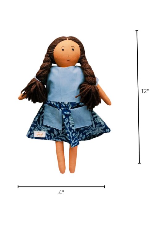 The Good Doll,  Single Doll, Nilah Low Waist Dress - Box, Cotton Fabric Toy