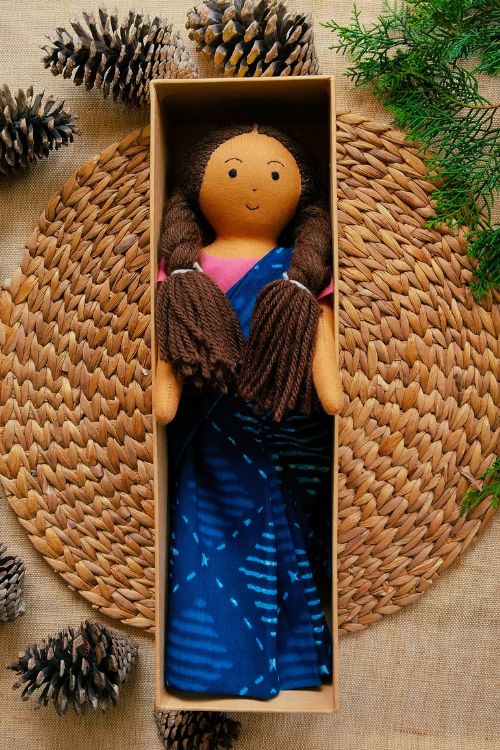 The Good Doll,  Single Doll, Nilah Saree, Cotton Fabric Toy