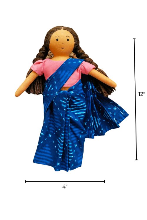 The Good Doll,  Single Doll, Nilah Saree, Cotton Fabric Toy