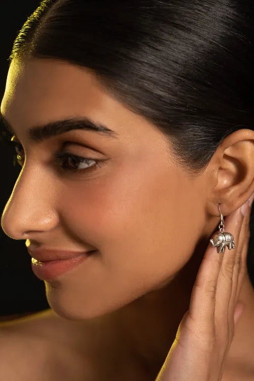 TICH Pure Silver Traditional Maharashtrian Earrings - Tanugaja